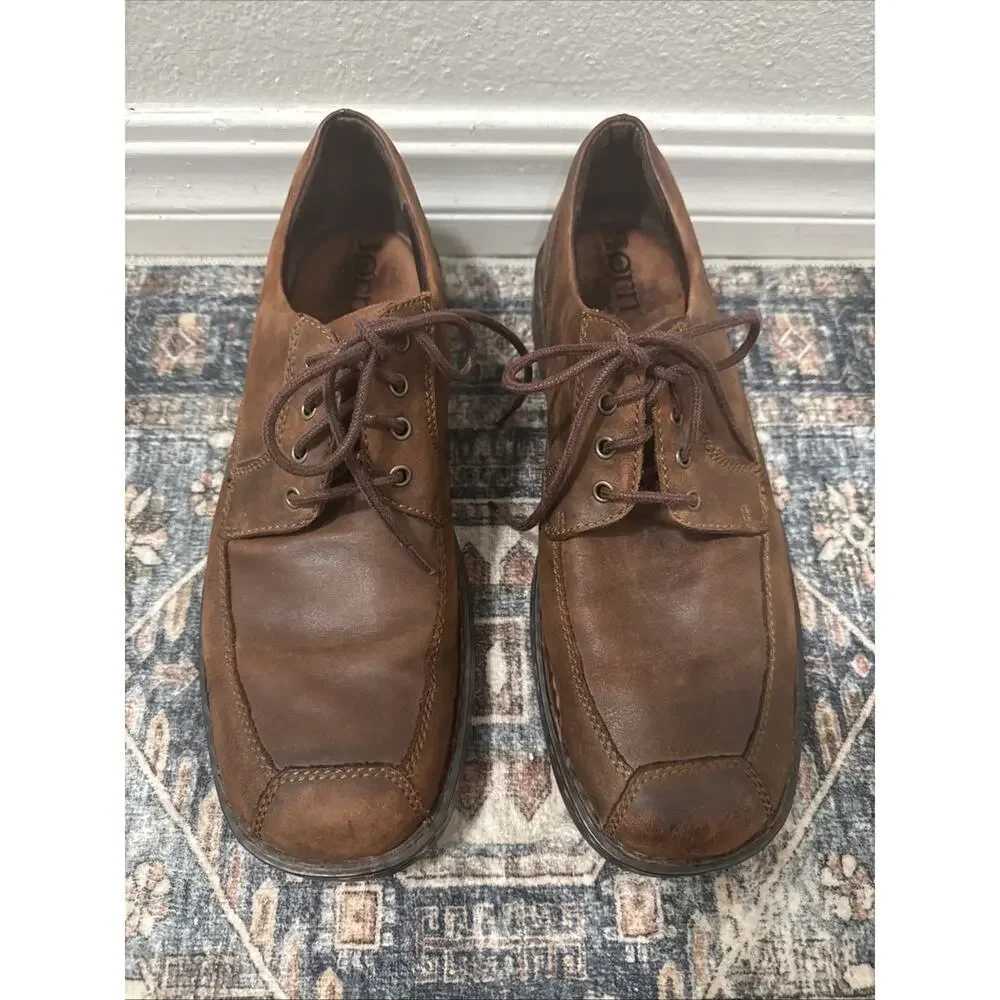 Born Linden Mens Size 10.5 Brown Leather M9355 Oxfords Loafers Distressed Walnut